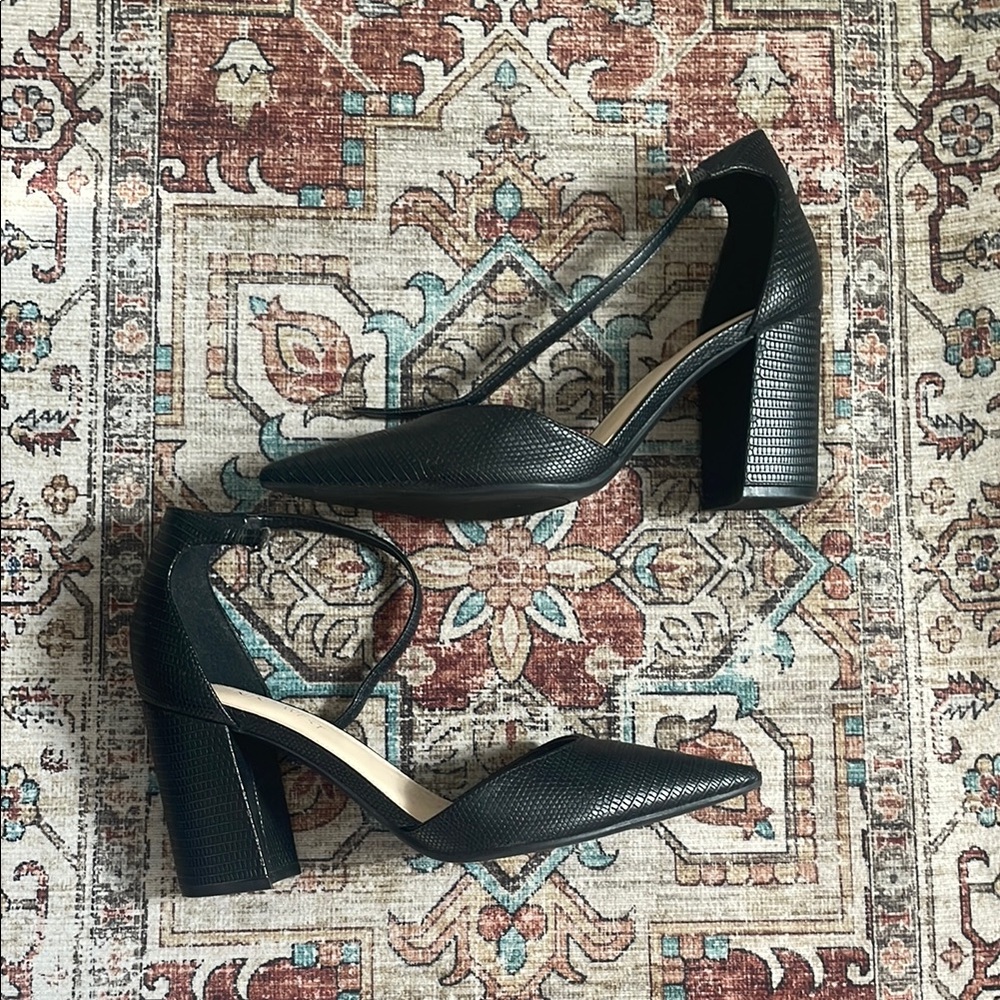 Elegant Black Block Heel Pumps